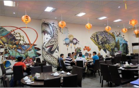 邵东海鲜餐厅墙体彩绘